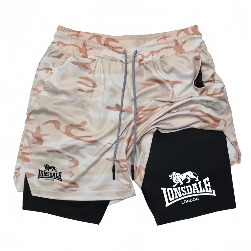 Print 2 in 1 Running Shorts fo - Compression Shorts Athletes ulasan dan harga