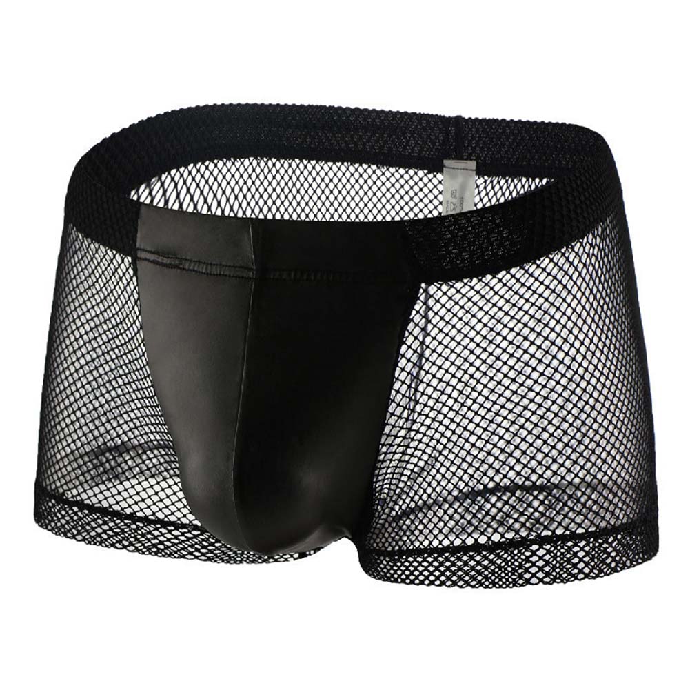 Men Mesh See Through Boxer Sho - Pouch Boxer Pouch ulasan dan harga