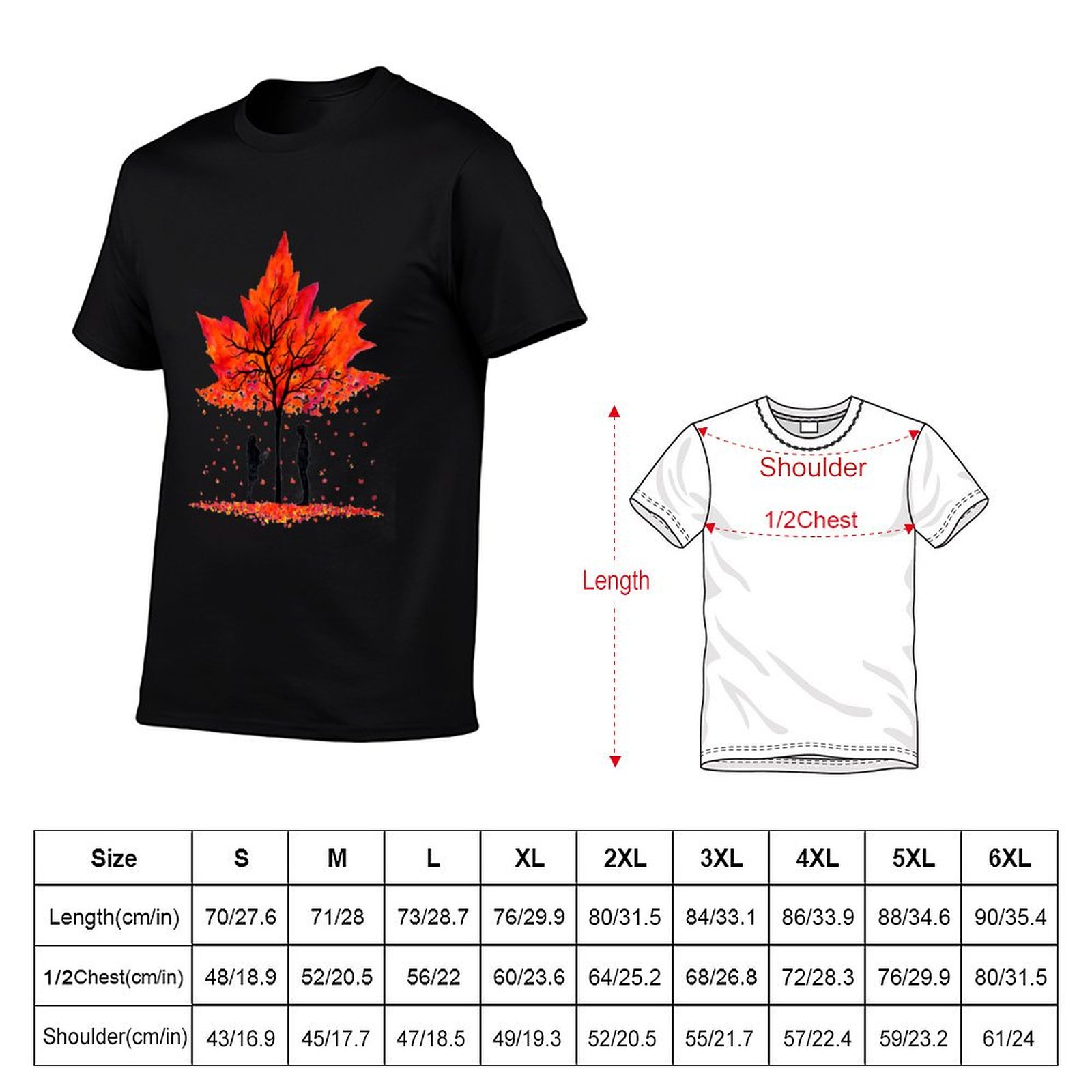 Love under the Maple Tree T-Sh - Undershirt Crew Neck ulasan dan harga